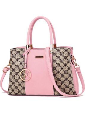〽️Women's Pink Top Handle Satchel Messenger Tot Shoulder Purses Trendy HandbagsS